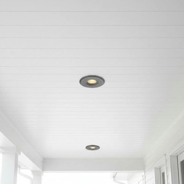 grey small soffit light installed under an outdoor canopy 