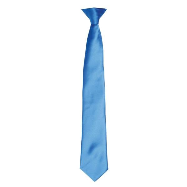 Premier Colours Mens Satin Clip Tie - Sapphire