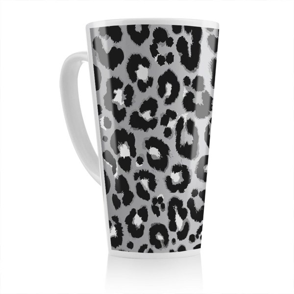 Benjamin Tate Design Silver Leopard Print Latte Mug