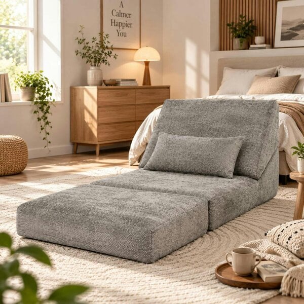 HOMEWEDO  Foldable Floor Sofa Bed Chair, 3-in-1 Convertible Lounger with Pillow