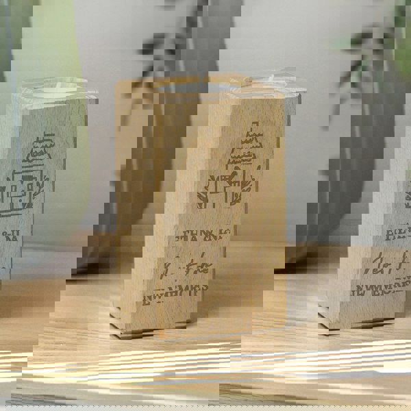Personalised Memento Company Personalised New Home Wooden Tealight Holder