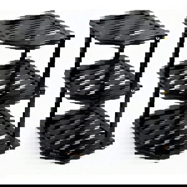 MANTRARAJ 3 Tier Bamboo Corner Shelf Rack Unit Kitchen Cupboard Storage Organiser Worktop Tidy Kitchen Plate Rack