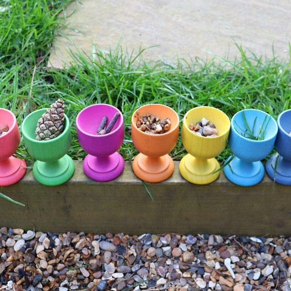 tickit Rainbow Wooden Egg Cups