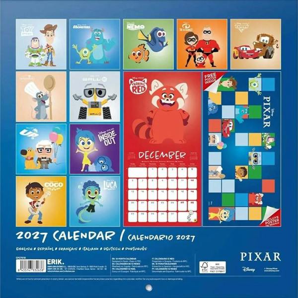 Disney Pixar Calendar 2027, Wall Calendars, Month To View, Entertainment, Gift