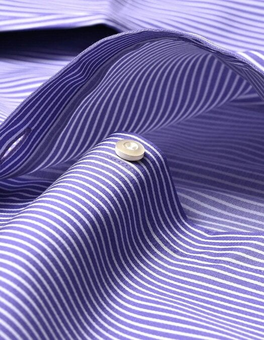 Brian Oak Men's Violet Stripe Shirt with Contrast Collar