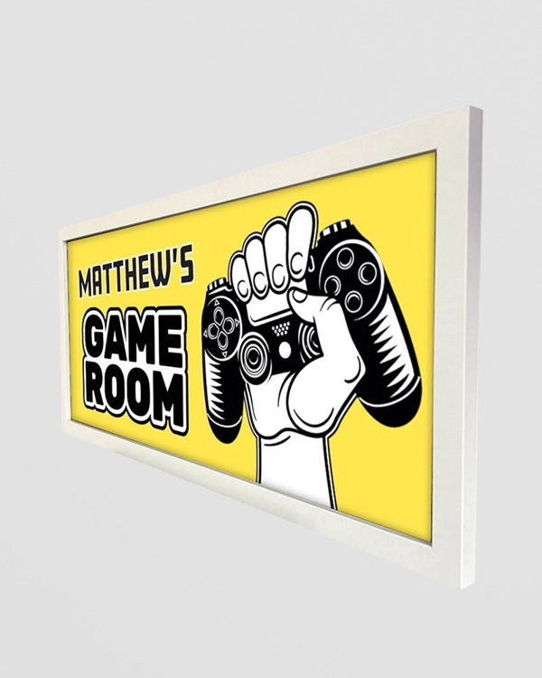 Personalised Kids Game Room Wall Art - Framed Console-Inspired Print