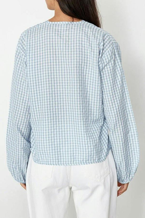 WOVCOR Woven Shirt with Front Tie Detail