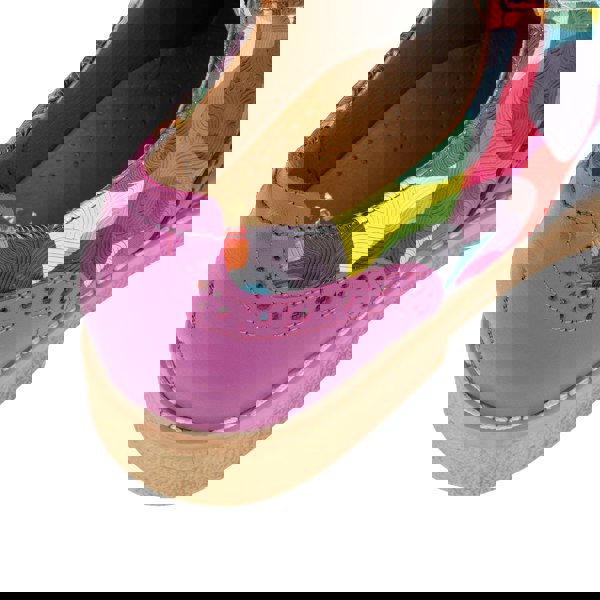 Embassy London The Artist - Navy & Pink & Infinity - Women's leather lace-up shoe with brogue detailing