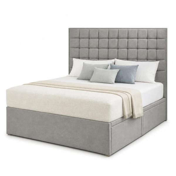 Great British Beds Small Cube Divan Bed - Silver Plush