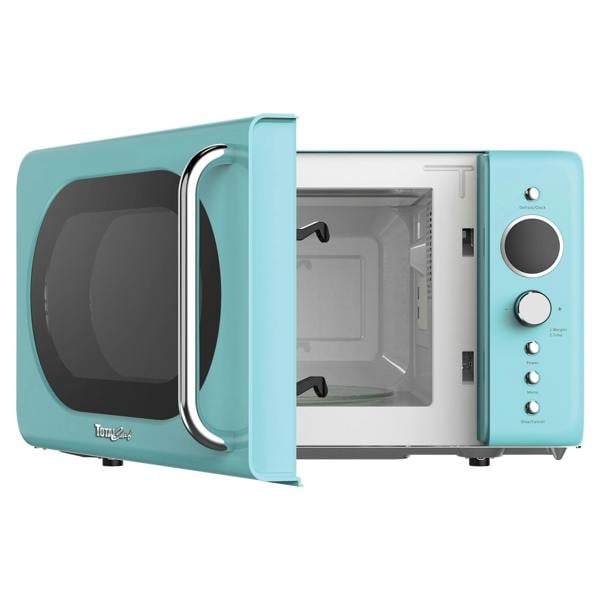 Total Chef Retro Microwave Oven 20L 700W Blue Countertop Microwave with Defrost, Timer & 5 Power Settings