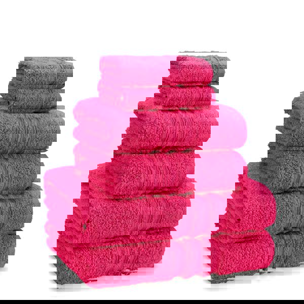 Catherine Lansfield Zero Twist Cotton 6 Piece Towel Bale Set Hot Pink
