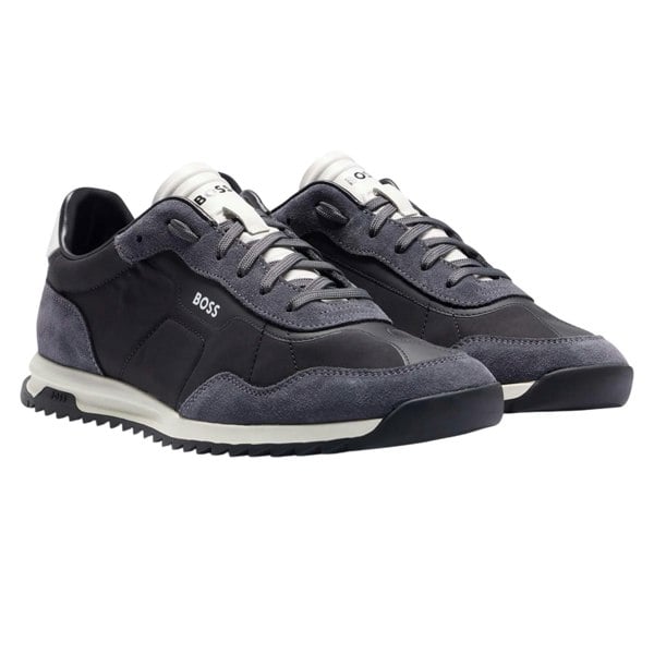Boss Mens Zayn Suede Low Trainers - Black