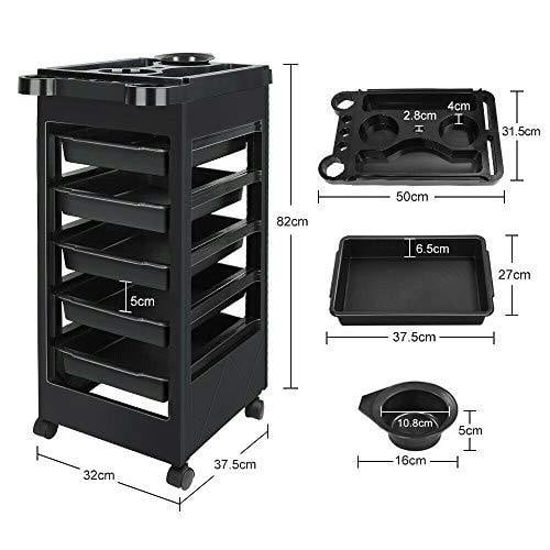 HYGRAD 6 Tier Hairdresser Trolley Beauty Salon Trolley Salon Essentials Compartment Trolley Hairdresser Accessories