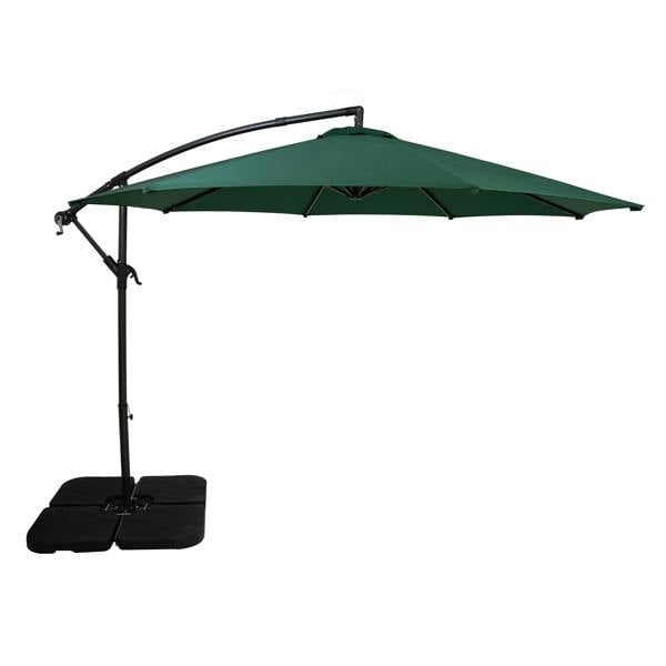 Jardi Cantilever Parasol 3m With Square Base – Green