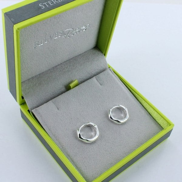 Wave Sterling Silver Hoop Earrings - Reeves & Reeves