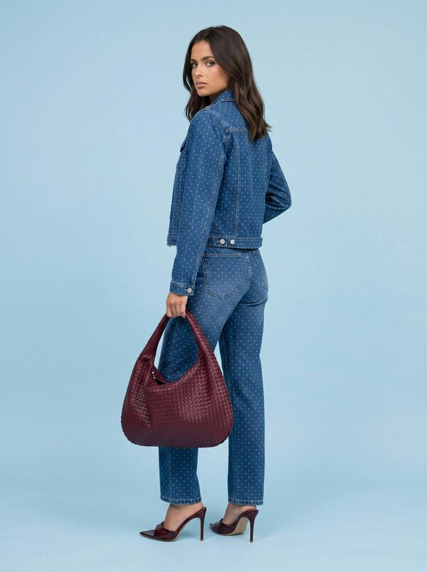 Urban Bliss Mini Spot Wide Leg Jean Mid Blue
