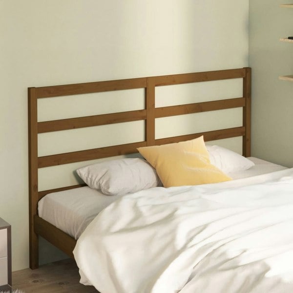 Berkfield Bed Headboard Honey Brown 146x4x100 cm Solid Wood Pine