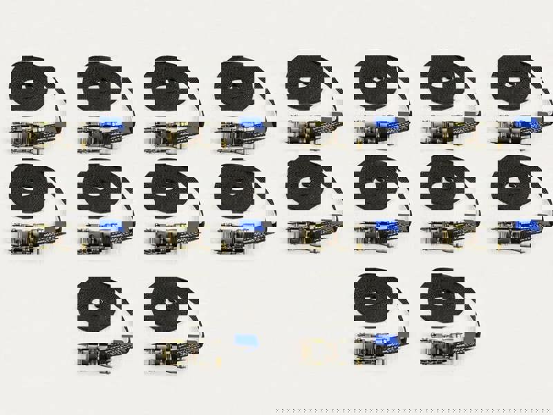 x10 Black 25MM 5M 1.5 Ton Endless Ratchet Straps - 1500KG Metre Tie Down Lashing