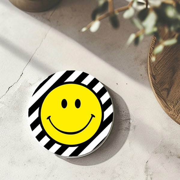 Love Frankie Helter Skelter Smiley Face Coasters - Liquorice