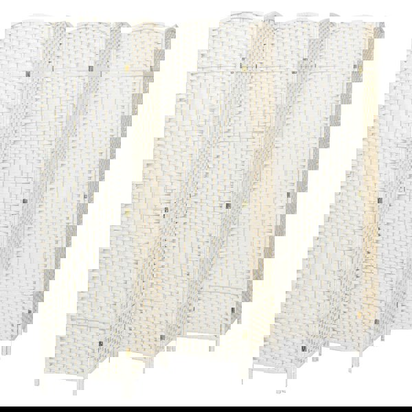 4/6 White Wooden Panels Folding Room Divider Partition Slat Privacy Screen Living Room Divider Living and Home