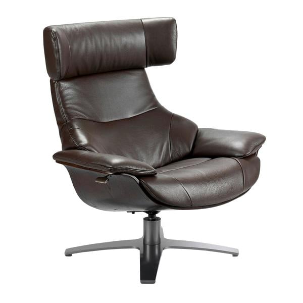 Angel Cerdá Chocolate Brown Leather Swivel Recliner Armchair 5022