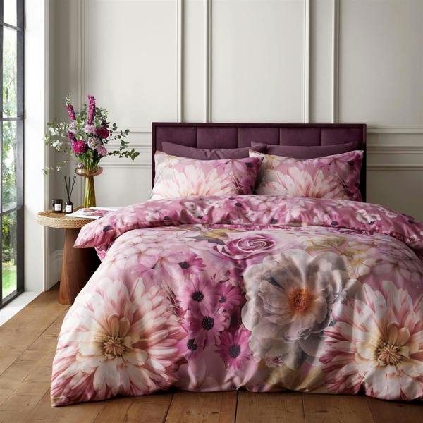 RHS Rosemoor Floral Pink Duvet Cover Set