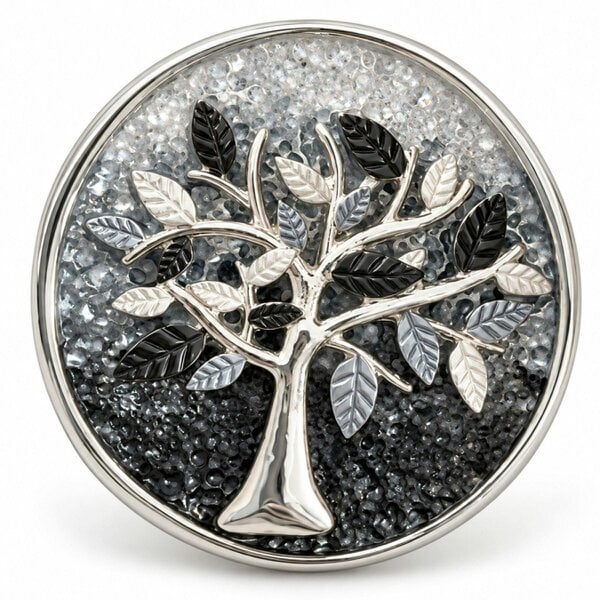Love EMVY Decorative Tree Magnetic Scarf & Cape Fastener - Grey Multi