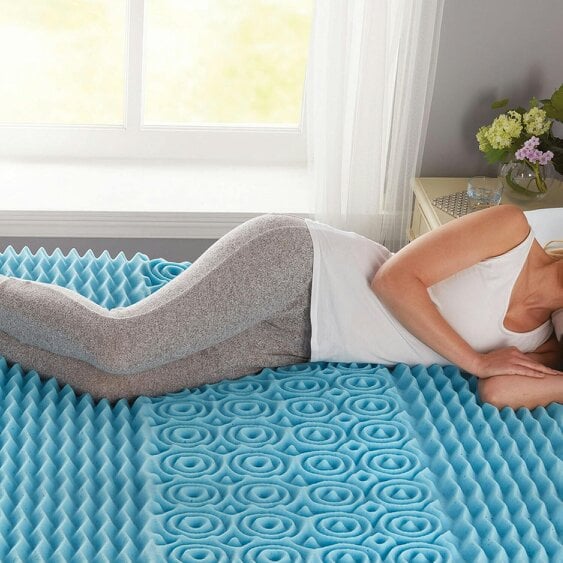 Scotts of Stow Cool Blue Air Flow Memory Foam 5-Zone Mattress Topper