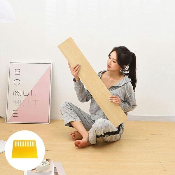 Havendro Floor Planks Tiles Self Adhesive Wood Effect Vinyl Flooring Kitchen Bathroom - Light Oak