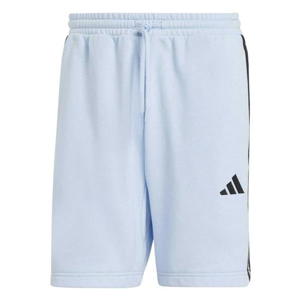 Adidas Mens Fleece 3 Stripes Shorts - Light Blue - 