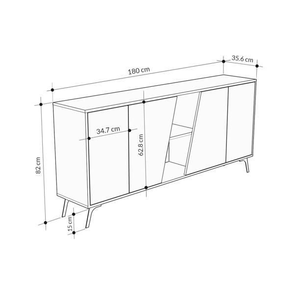 Decortie Modern Fiona Console Sideboard Storage Cabinet 180(W)cm
