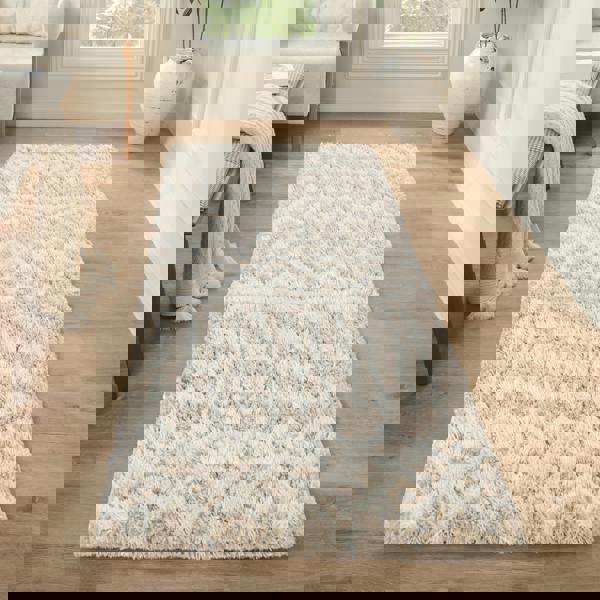 Livabliss Urban Shag-Geometric Cream Beige Soft Plush Pile Rug