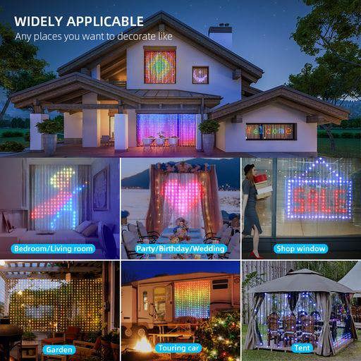 ENER-J Smart Curtain Fairy Lights 2x2m, 400 LEDs, Remote Included, App & Voice Control, Bedroom, Party & Home Decor