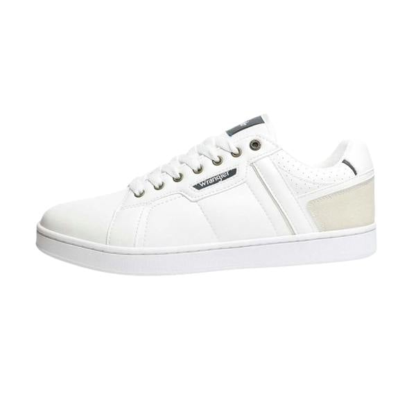 Wrangler Mens Kit Leather Flat Trainers - White - 