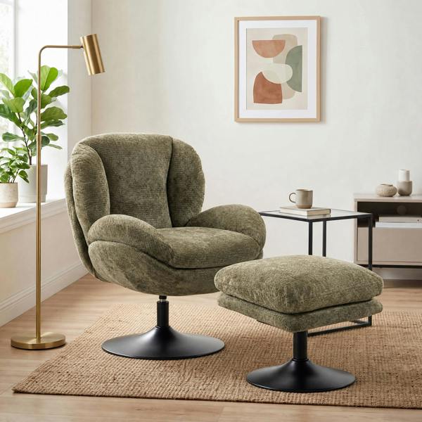 Accent Chair with Ottoman