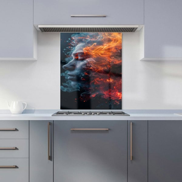 Warren Reed - Designer Fiery Mindscape: Portrait In Flames Kitchen Splashback