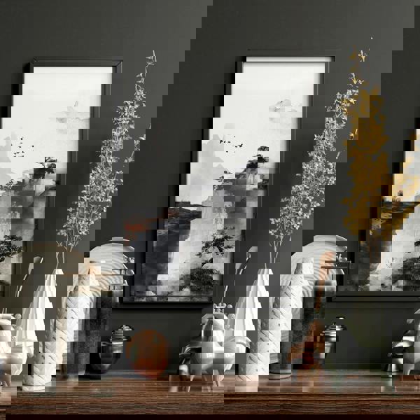 Living Room Wall Decoration | Set of 3 Asian Inspired Wall art Prints