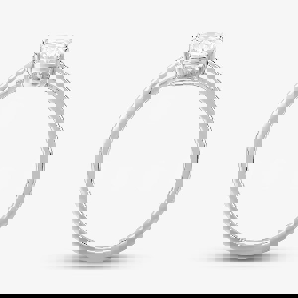 T. H. Baker 14ct White Gold Certificated Lab Grown 1.00ct Oval-Cut Diamond Solitaire Ring TH058402R