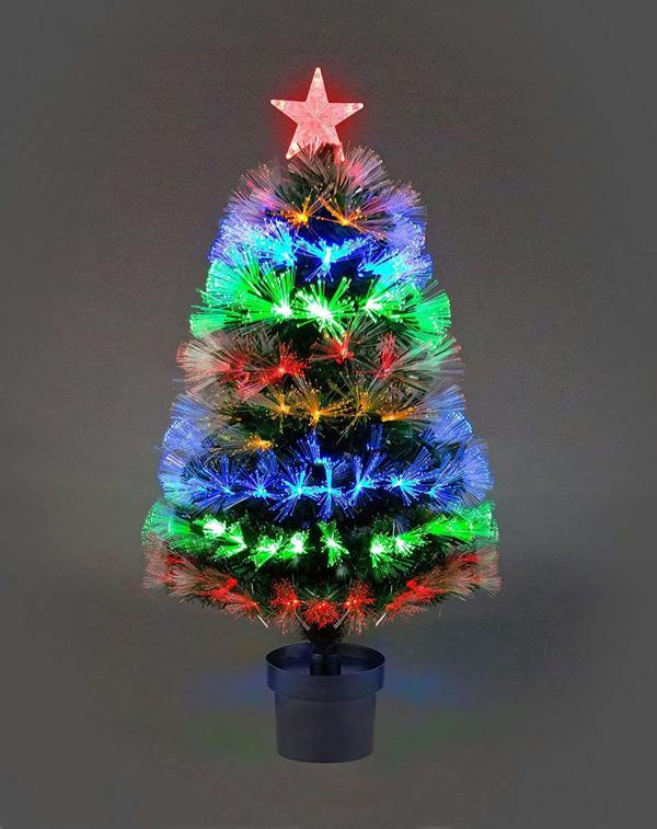 2ft to 7ft LED Fibre Optic Christmas Tree with Remote Control, Light Modes and Timer image 1