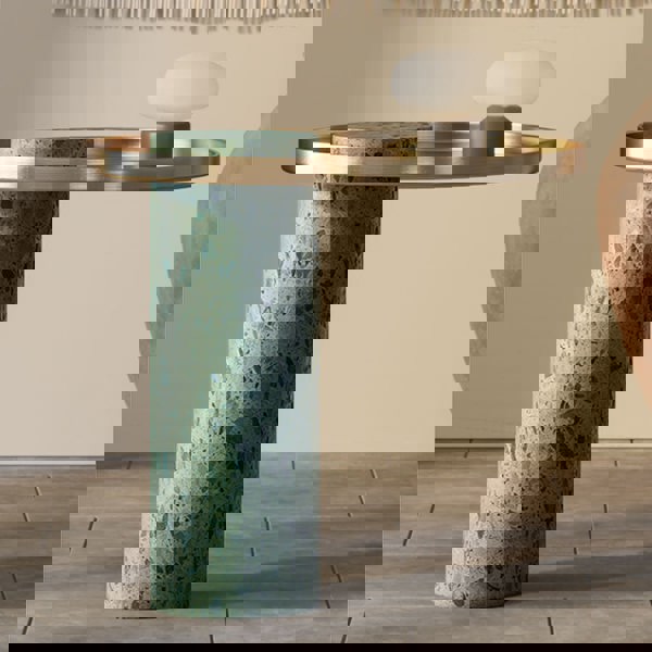 Henrietta Side Table, Stainless Steel & Marble-Rit Concept-Rit Concept