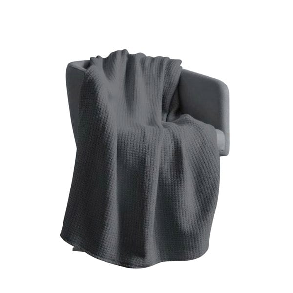 Belledorm Luxury Waffle Throw - Charcoal