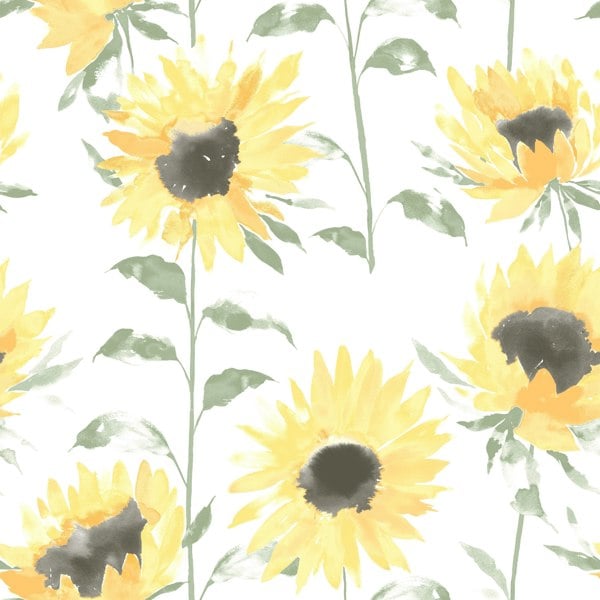 Catherine Lansfield Painted Sunflowers Wallpaper