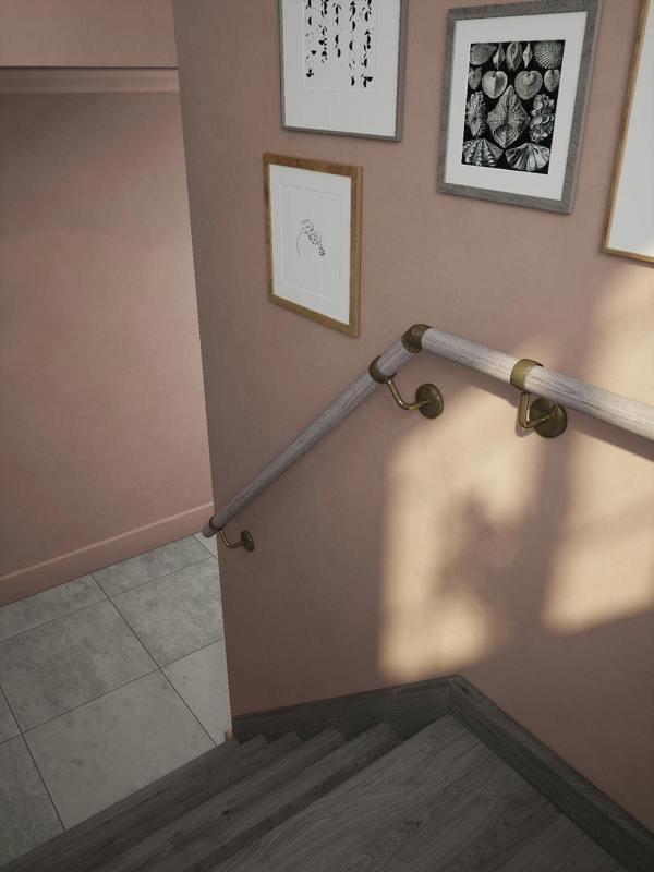 Handrails Direct Pattingham Grey Wood Half Turn Handrail