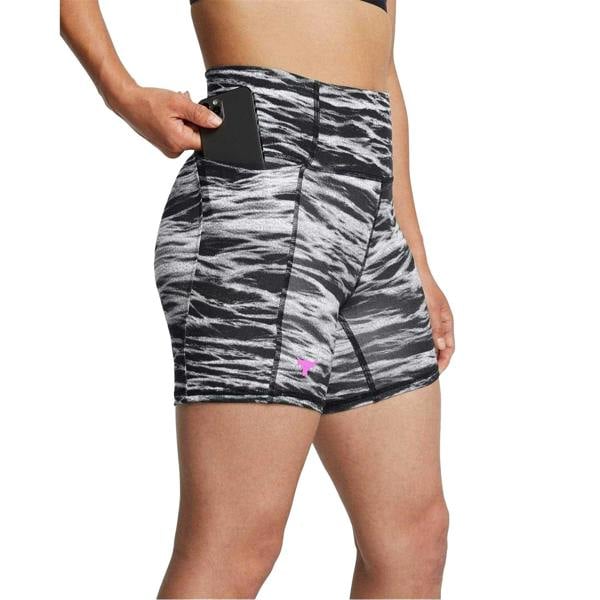 Under Armour Womens/Ladies Project Rock Zebra Print Skinny Running Shorts - Black - 