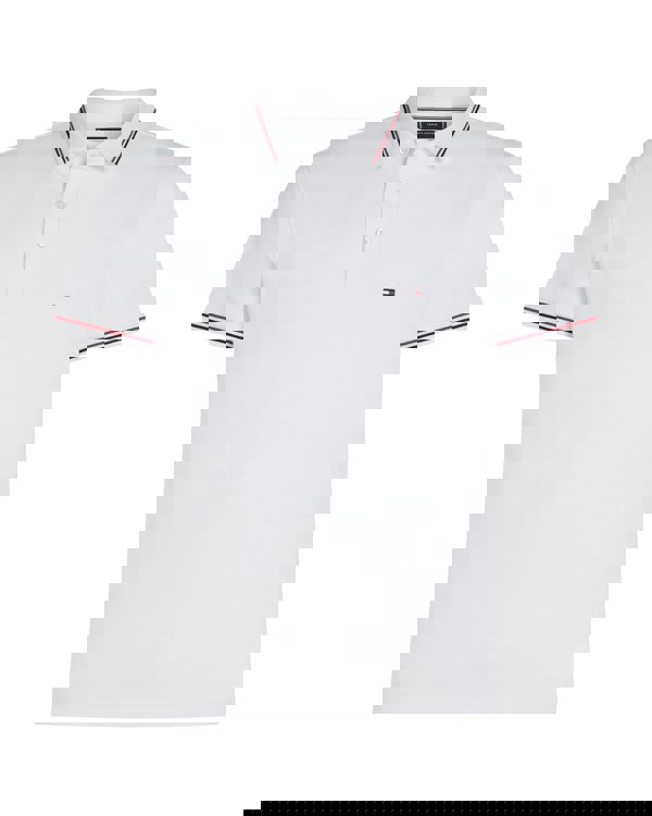 Tommy Hilfiger Tipped Mens Slim Fit Polo - White