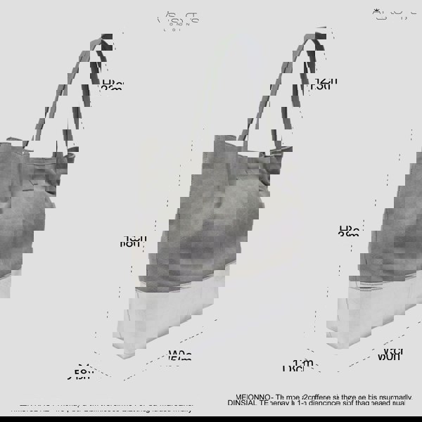 Assots London 'DONNA' Grey and Metallic Silver Real Leather Unlined Designer Shopper Bag