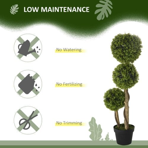 Wyld Haus Sassafa Set Of 2 Light Green Artificial Boxwood Ball Topiary Trees In Pots H8 90cm