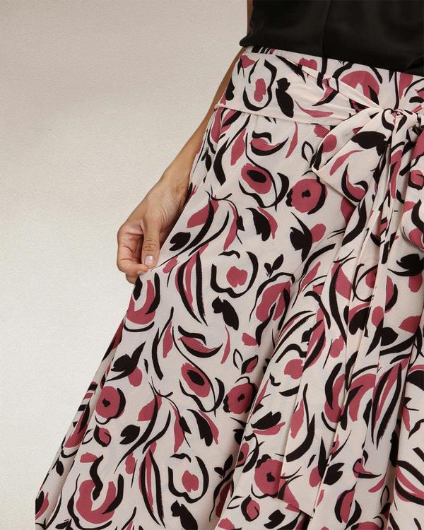 HotSquash Asymmetric Hem Skirt with Bow Ties