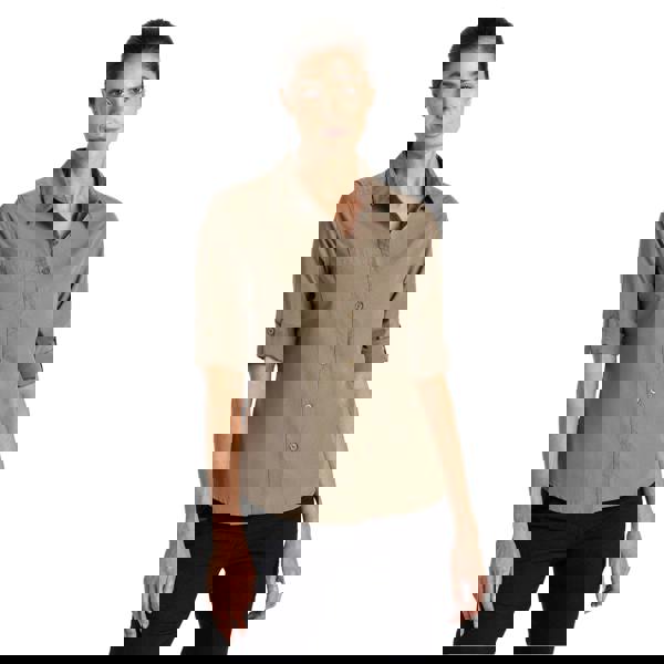 Craghoppers Womens/Ladies Kiwi Long-Sleeved Shirt - Pebble - 