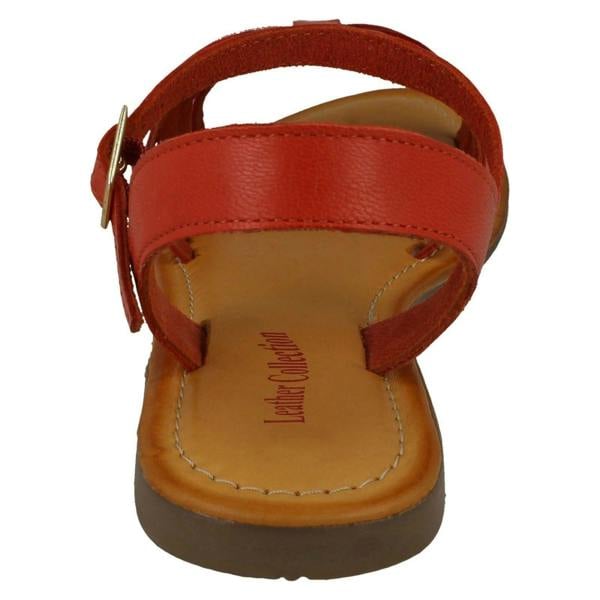 Leather Collection Ladies Leather Collection Flat Strappy Sandals F00200